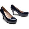image:imageDREAM PAIRS Womens Low Stiletto Platform Heels Pumps  Classic Elegant Versatile Heels Dress Comfortable Closed Toe Pumps Shoes for Wedding Party Walking Brithday Work OfficeNavyPat