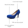 image:imageDREAM PAIRS Womens Low Stiletto Platform Heels Pumps  Classic Elegant Versatile Heels Dress Comfortable Closed Toe Pumps Shoes for Wedding Party Walking Brithday Work OfficeRoyalBlue