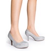 image:imageDREAM PAIRS Womens Low Stiletto Platform Heels Pumps  Classic Elegant Versatile Heels Dress Comfortable Closed Toe Pumps Shoes for Wedding Party Walking Brithday Work OfficeSilver