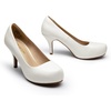 image:imageDREAM PAIRS Womens Low Stiletto Platform Heels Pumps  Classic Elegant Versatile Heels Dress Comfortable Closed Toe Pumps Shoes for Wedding Party Walking Brithday Work OfficeWhitePu