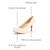 image:imageDREAM PAIRS Womens Low Stiletto Platform Heels Pumps  Classic Elegant Versatile Heels Dress Comfortable Closed Toe Pumps Shoes for Wedding Party Walking Brithday Work OfficeNudeNubuck