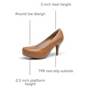 image:imageDREAM PAIRS Womens Low Stiletto Platform Heels Pumps  Classic Elegant Versatile Heels Dress Comfortable Closed Toe Pumps Shoes for Wedding Party Walking Brithday Work OfficeTanPu