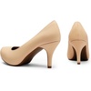 image:imageDREAM PAIRS Womens Low Stiletto Platform Heels Pumps  Classic Elegant Versatile Heels Dress Comfortable Closed Toe Pumps Shoes for Wedding Party Walking Brithday Work OfficeNudeSuede