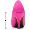 image:imageDREAM PAIRS Womens Low Stiletto Platform Heels Pumps  Classic Elegant Versatile Heels Dress Comfortable Closed Toe Pumps Shoes for Wedding Party Walking Brithday Work OfficeFuchsiaSuede