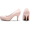 image:imageDREAM PAIRS Womens Low Stiletto Platform Heels Pumps  Classic Elegant Versatile Heels Dress Comfortable Closed Toe Pumps Shoes for Wedding Party Walking Brithday Work OfficePinkSuede