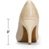 image:imageDREAM PAIRS Womens Low Stiletto Platform Heels Pumps  Classic Elegant Versatile Heels Dress Comfortable Closed Toe Pumps Shoes for Wedding Party Walking Brithday Work OfficeGold