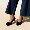 image:imageDREAM PAIRS Womens Low Stiletto Platform Heels Pumps  Classic Elegant Versatile Heels Dress Comfortable Closed Toe Pumps Shoes for Wedding Party Walking Brithday Work OfficeBlackSuede