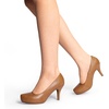 image:imageDREAM PAIRS Womens Low Stiletto Platform Heels Pumps  Classic Elegant Versatile Heels Dress Comfortable Closed Toe Pumps Shoes for Wedding Party Walking Brithday Work OfficeTanPu