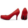 image:imageDREAM PAIRS Womens Low Stiletto Platform Heels Pumps  Classic Elegant Versatile Heels Dress Comfortable Closed Toe Pumps Shoes for Wedding Party Walking Brithday Work OfficeRed