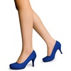 image:imageDREAM PAIRS Womens Low Stiletto Platform Heels Pumps  Classic Elegant Versatile Heels Dress Comfortable Closed Toe Pumps Shoes for Wedding Party Walking Brithday Work OfficeTiffannyroyalblue