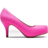 image:imageDREAM PAIRS Womens Low Stiletto Platform Heels Pumps  Classic Elegant Versatile Heels Dress Comfortable Closed Toe Pumps Shoes for Wedding Party Walking Brithday Work OfficeFuchsiaSuede