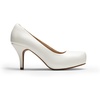 image:imageDREAM PAIRS Womens Low Stiletto Platform Heels Pumps  Classic Elegant Versatile Heels Dress Comfortable Closed Toe Pumps Shoes for Wedding Party Walking Brithday Work OfficeWhitePu