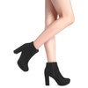 image:imageDREAM PAIRS Womens Stomp High Heel Ankle Boots  platform ankle boots classic round toe design nonslip outsole inside zipper for Easy On and OffBlack