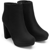 image:imageDREAM PAIRS Womens Stomp High Heel Ankle Boots  platform ankle boots classic round toe design nonslip outsole inside zipper for Easy On and OffBlack