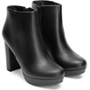 image:imageDREAM PAIRS Womens Stomp High Heel Ankle Boots  platform ankle boots classic round toe design nonslip outsole inside zipper for Easy On and OffBlackPu