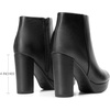 image:imageDREAM PAIRS Womens Stomp High Heel Ankle Boots  platform ankle boots classic round toe design nonslip outsole inside zipper for Easy On and OffBlackPu