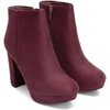image:imageDREAM PAIRS Womens Stomp High Heel Ankle Boots  platform ankle boots classic round toe design nonslip outsole inside zipper for Easy On and OffBurgundy