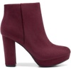 image:imageDREAM PAIRS Womens Stomp High Heel Ankle Boots  platform ankle boots classic round toe design nonslip outsole inside zipper for Easy On and OffBurgundy