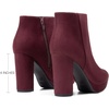 image:imageDREAM PAIRS Womens Stomp High Heel Ankle Boots  platform ankle boots classic round toe design nonslip outsole inside zipper for Easy On and OffBurgundy