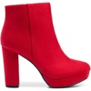 image:imageDREAM PAIRS Womens Stomp High Heel Ankle Boots  platform ankle boots classic round toe design nonslip outsole inside zipper for Easy On and OffRed