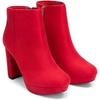image:imageDREAM PAIRS Womens Stomp High Heel Ankle Boots  platform ankle boots classic round toe design nonslip outsole inside zipper for Easy On and OffRed