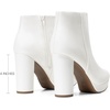 image:imageDREAM PAIRS Womens Stomp High Heel Ankle Boots  platform ankle boots classic round toe design nonslip outsole inside zipper for Easy On and OffWhitePu