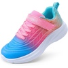 image:imageDREAM PAIRS Kids Sneakers Running  LightweightBreathableComfortable Non SlipHookandLoopWalking Gym School Daily PlayColorburstBlueHot PinkGreen