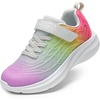 image:imageDREAM PAIRS Kids Sneakers Running  LightweightBreathableComfortable Non SlipHookandLoopWalking Gym School Daily PlayColorburstHot PinkYellowOrange