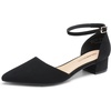 image:imageDREAM PAIRS Womens Low Heel Pointed Toe Dress Pumps  138 Comfortable elegant closed toe flats ankle strap pumps for casual and formal daysBlacknubuck