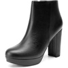 image:imageDREAM PAIRS Womens Stomp High Heel Ankle Boots  platform ankle boots classic round toe design nonslip outsole inside zipper for Easy On and OffBlackPu