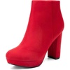 image:imageDREAM PAIRS Womens Stomp High Heel Ankle Boots  platform ankle boots classic round toe design nonslip outsole inside zipper for Easy On and OffRed