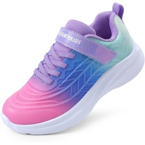 image:imageDREAM PAIRS Kids Sneakers Running  LightweightBreathableComfortable Non SlipHookandLoopWalking Gym School Daily PlayColorburstPinkBlueGreen