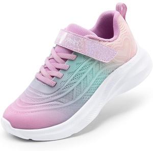image:imageDREAM PAIRS Kids Sneakers Running  LightweightBreathableComfortable Non SlipHookandLoopWalking Gym School Daily PlayColorburstPinkGreen