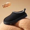 image:imageDREAM PAIRS Girls Boys Slippers Kids House Shoes  Indoor Outdoor Fuzzy Little Big Kid Slipon Faux Suede Slipper for Winter ChristmasBlack