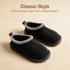 image:imageDREAM PAIRS Girls Boys Slippers Kids House Shoes  Indoor Outdoor Fuzzy Little Big Kid Slipon Faux Suede Slipper for Winter ChristmasBlack