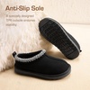 image:imageDREAM PAIRS Girls Boys Slippers Kids House Shoes  Indoor Outdoor Fuzzy Little Big Kid Slipon Faux Suede Slipper for Winter ChristmasBlack