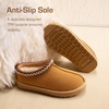 image:imageDREAM PAIRS Girls Boys Slippers Kids House Shoes  Indoor Outdoor Fuzzy Little Big Kid Slipon Faux Suede Slipper for Winter ChristmasBrown