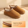 image:imageDREAM PAIRS Girls Boys Slippers Kids House Shoes  Indoor Outdoor Fuzzy Little Big Kid Slipon Faux Suede Slipper for Winter ChristmasChestnut