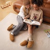 image:imageDREAM PAIRS Girls Boys Slippers Kids House Shoes  Indoor Outdoor Fuzzy Little Big Kid Slipon Faux Suede Slipper for Winter ChristmasChestnut