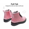 image:imageDREAM PAIRS Girls Combat Ankle Boots Shoes  Glittery upper with cushioned footbed and durable rubber outsole for dress up and winterPinkPu