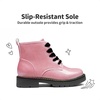 image:imageDREAM PAIRS Girls Combat Ankle Boots Shoes  Glittery upper with cushioned footbed and durable rubber outsole for dress up and winterPinkPu