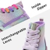 image:imageDREAM PAIRS Girls Combat Ankle Boots Shoes  Glittery upper with cushioned footbed and durable rubber outsole for dress up and winterRainbow