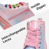 image:imageDREAM PAIRS Girls Combat Ankle Boots Shoes  Glittery upper with cushioned footbed and durable rubber outsole for dress up and winterRainbowPink