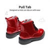 image:imageDREAM PAIRS Girls Combat Ankle Boots Shoes  Glittery upper with cushioned footbed and durable rubber outsole for dress up and winterRedPu