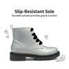 image:imageDREAM PAIRS Girls Combat Ankle Boots Shoes  Glittery upper with cushioned footbed and durable rubber outsole for dress up and winterSilverPu