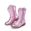 image:imageDREAM PAIRS Girls Cowboy Cowgirl Western Boots  Floral Embroidered Classic Western Cowgirl Boots Square Toe Mid Calf Side Zipper Horsing PartyPurple