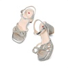 image:imageDREAM PAIRS Girls Sandals Chunky Sandals  Foam insoles nonslip sole adjustable strap square toe shiny bow perfect for weddings parties proms amp daily wearSilvermetallic