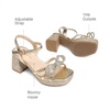 image:imageDREAM PAIRS Girls Sandals Chunky Sandals  Foam insoles nonslip sole adjustable strap square toe shiny bow perfect for weddings parties proms amp daily wearGoldglitter