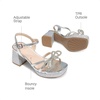 image:imageDREAM PAIRS Girls Sandals Chunky Sandals  Foam insoles nonslip sole adjustable strap square toe shiny bow perfect for weddings parties proms amp daily wearSilver