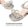 image:imageDREAM PAIRS Girls Sandals Chunky Sandals  Foam insoles nonslip sole adjustable strap square toe shiny bow perfect for weddings parties proms amp daily wearSilvermetallic